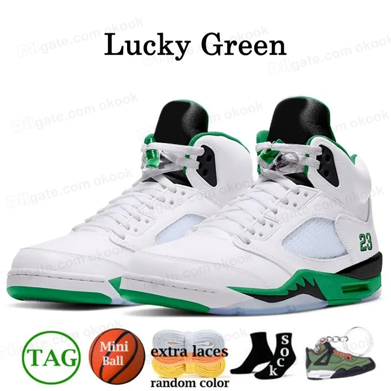 With Box Jump Man 5 Mens Basketball Shoes 5S Black Cat Olive Navy Georgetown Aqua UNC Lucky Green Concord Racer Blue Raging Bull Fire Red Suede Sail Burgundy Trainer