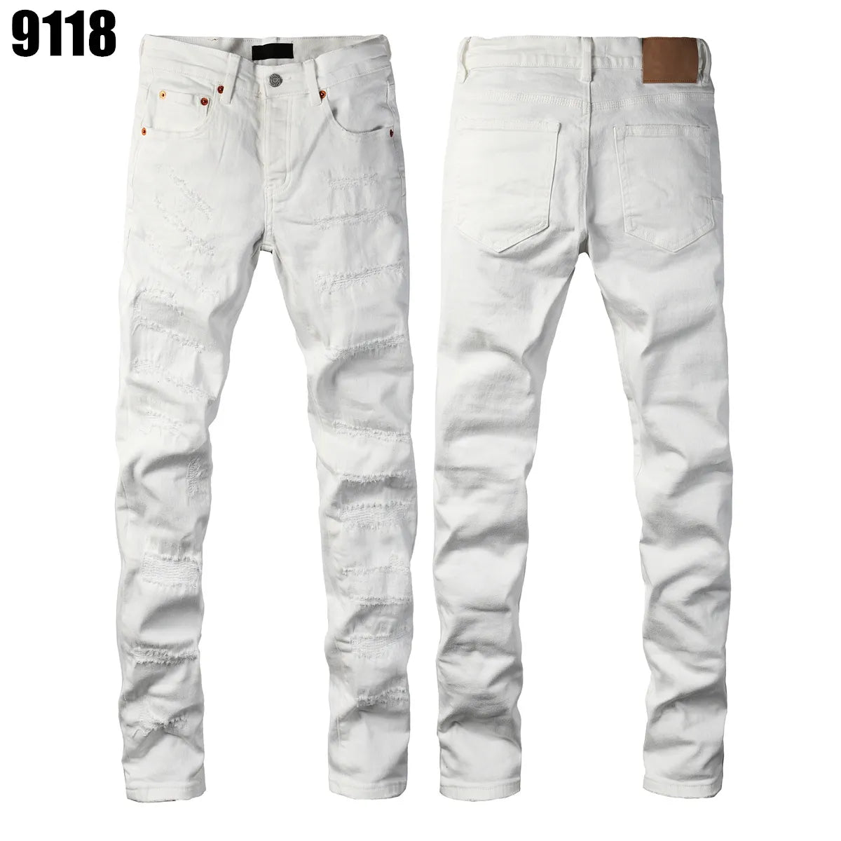 Designer Jeans Denim Mens Ripped Motorcycle Trousers Designers Denims Fashion Slim Fit Jeans Men Man Black High-End Quality Rock Hip Hop Pants