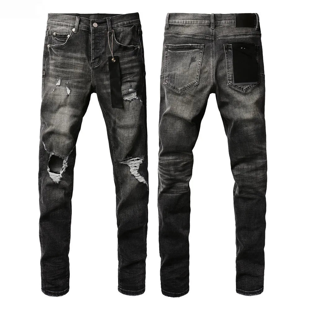 Designer Jeans Denim Mens Ripped Motorcycle Trousers Designers Denims Fashion Slim Fit Jeans Men Man Black High-End Quality Rock Hip Hop Pants