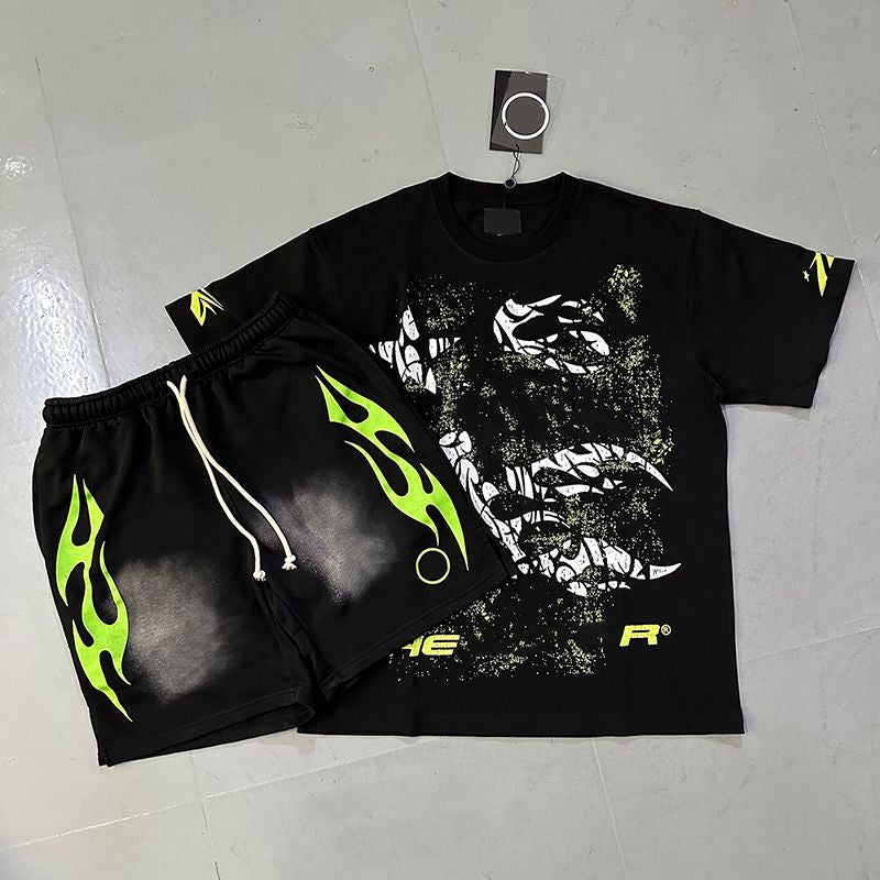 Mens Designer T Shirt NFC Graphic Tees Sport Shorts Hip Hop Short Sets Tracksuit Unisex Tops High Street Retro Women T-Shirts Eur Size S-Xl