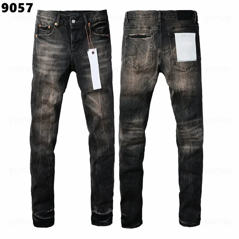 Designer Jeans Denim Mens Ripped Motorcycle Trousers Designers Denims Fashion Slim Fit Jeans Men Man Black High-End Quality Rock Hip Hop Pants