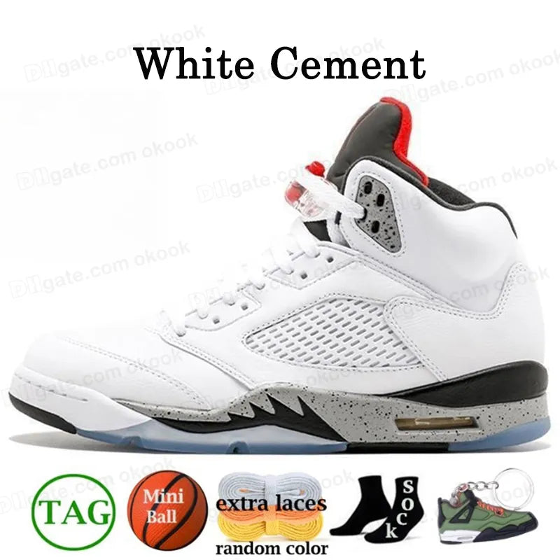 With Box Jump Man 5 Mens Basketball Shoes 5S Black Cat Olive Navy Georgetown Aqua UNC Lucky Green Concord Racer Blue Raging Bull Fire Red Suede Sail Burgundy Trainer