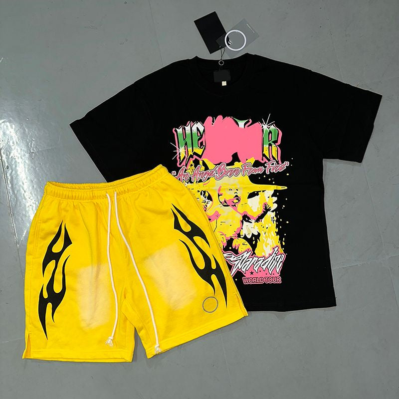 Mens Designer T Shirt NFC Graphic Tees Sport Shorts Hip Hop Short Sets Tracksuit Unisex Tops High Street Retro Women T-Shirts Eur Size S-Xl