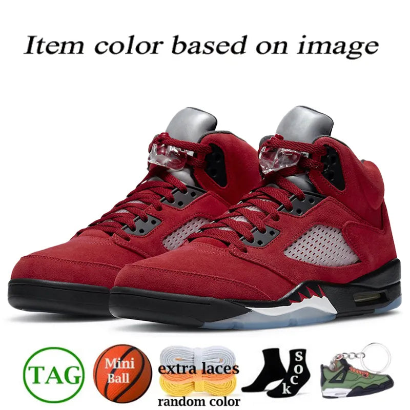 With Box Jump Man 5 Mens Basketball Shoes 5S Black Cat Olive Navy Georgetown Aqua UNC Lucky Green Concord Racer Blue Raging Bull Fire Red Suede Sail Burgundy Trainer