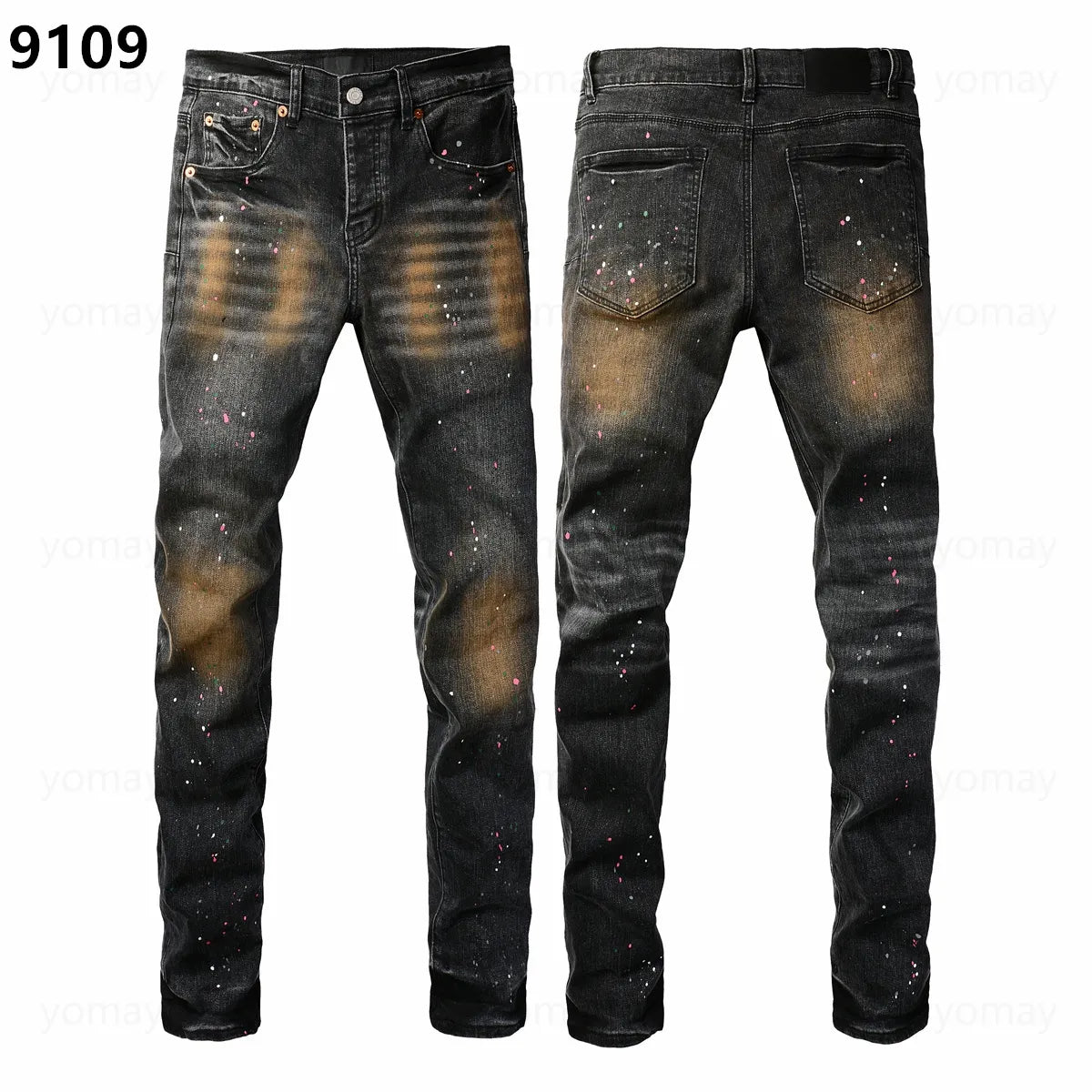 Designer Jeans Denim Mens Ripped Motorcycle Trousers Designers Denims Fashion Slim Fit Jeans Men Man Black High-End Quality Rock Hip Hop Pants