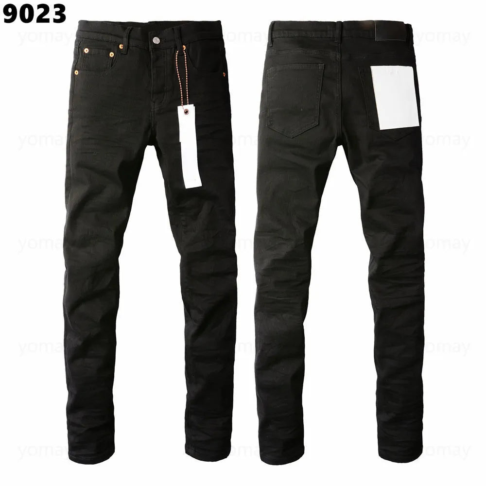 Designer Jeans Denim Mens Ripped Motorcycle Trousers Designers Denims Fashion Slim Fit Jeans Men Man Black High-End Quality Rock Hip Hop Pants