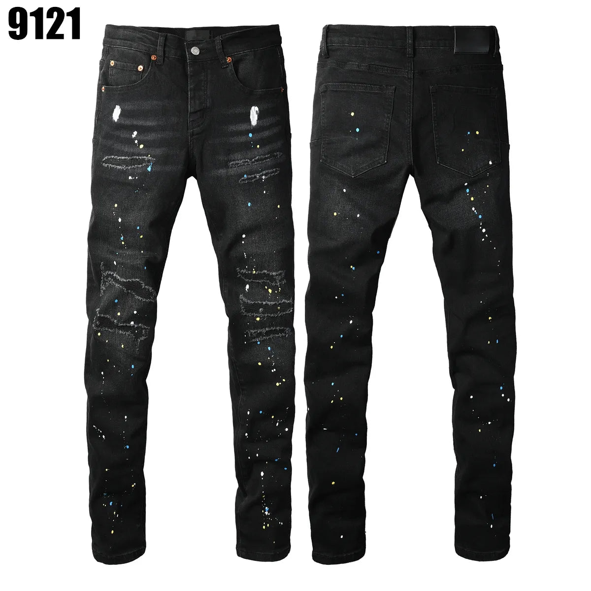Designer Jeans Denim Mens Ripped Motorcycle Trousers Designers Denims Fashion Slim Fit Jeans Men Man Black High-End Quality Rock Hip Hop Pants