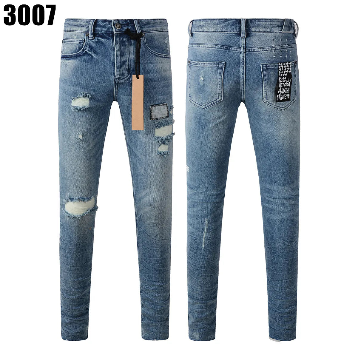 Designer Jeans Denim Mens Ripped Motorcycle Trousers Designers Denims Fashion Slim Fit Jeans Men Man Black High-End Quality Rock Hip Hop Pants
