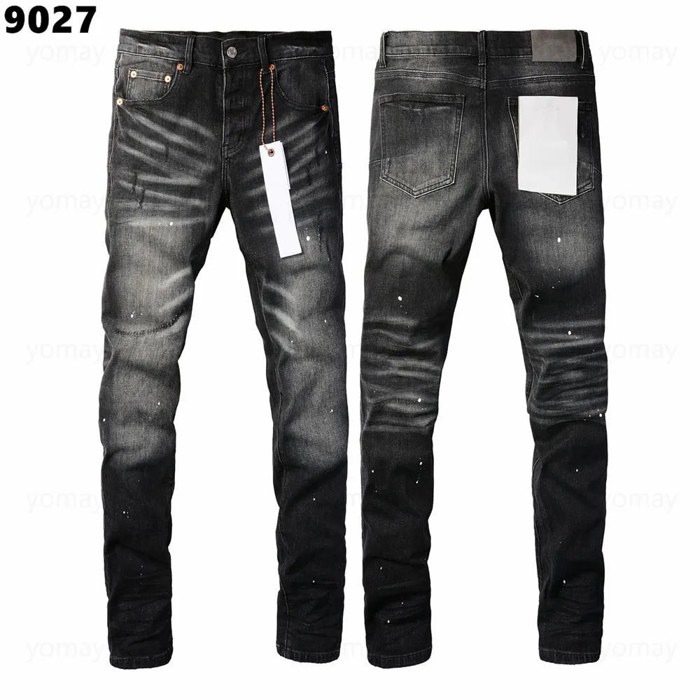 Designer Jeans Denim Mens Ripped Motorcycle Trousers Designers Denims Fashion Slim Fit Jeans Men Man Black High-End Quality Rock Hip Hop Pants