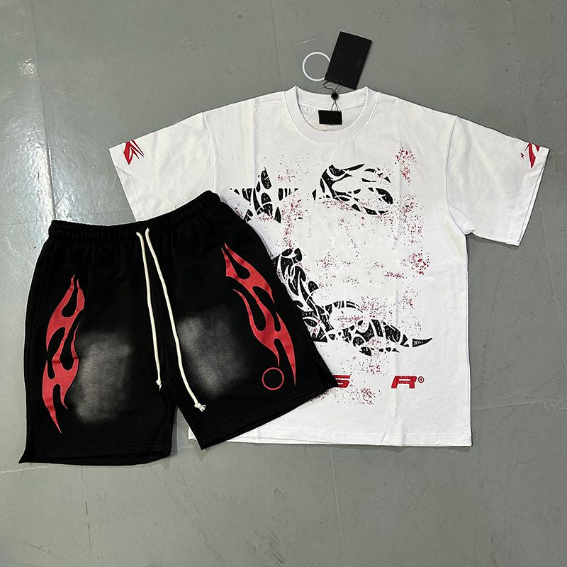 Mens Designer T Shirt NFC Graphic Tees Sport Shorts Hip Hop Short Sets Tracksuit Unisex Tops High Street Retro Women T-Shirts Eur Size S-Xl