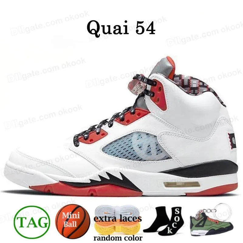 With Box Jump Man 5 Mens Basketball Shoes 5S Black Cat Olive Navy Georgetown Aqua UNC Lucky Green Concord Racer Blue Raging Bull Fire Red Suede Sail Burgundy Trainer