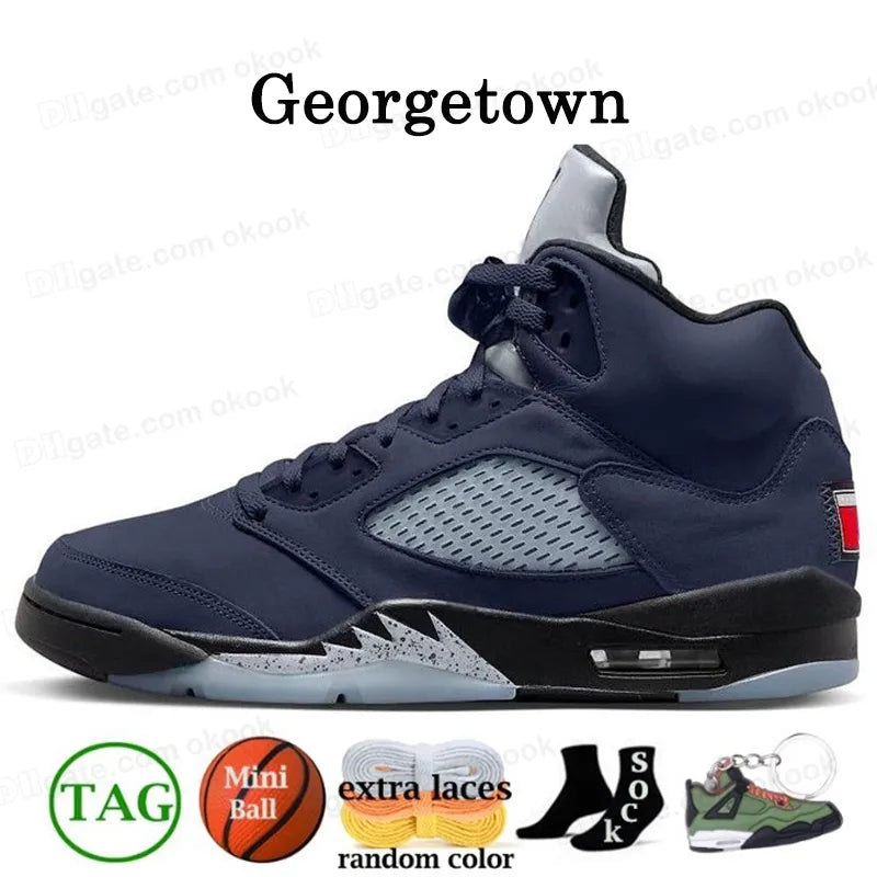 With Box Jump Man 5 Mens Basketball Shoes 5S Black Cat Olive Navy Georgetown Aqua UNC Lucky Green Concord Racer Blue Raging Bull Fire Red Suede Sail Burgundy Trainer