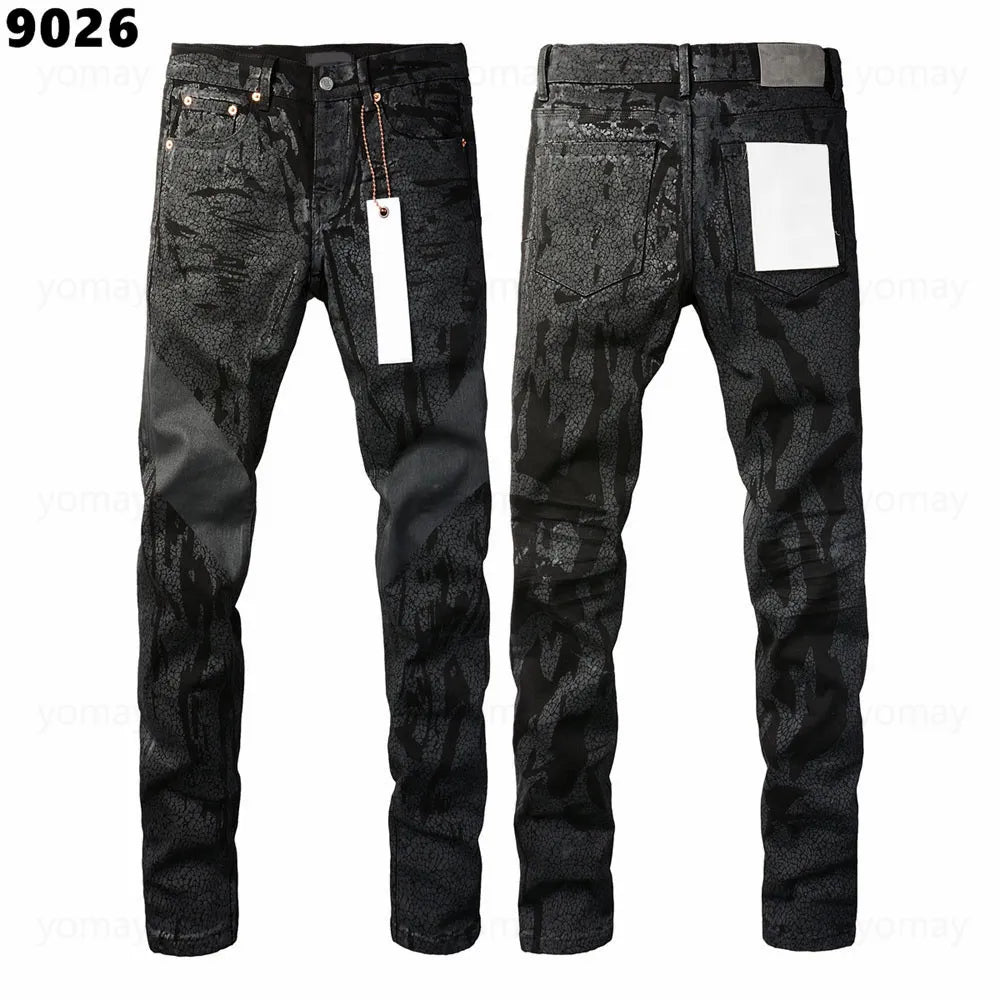 Designer Jeans Denim Mens Ripped Motorcycle Trousers Designers Denims Fashion Slim Fit Jeans Men Man Black High-End Quality Rock Hip Hop Pants