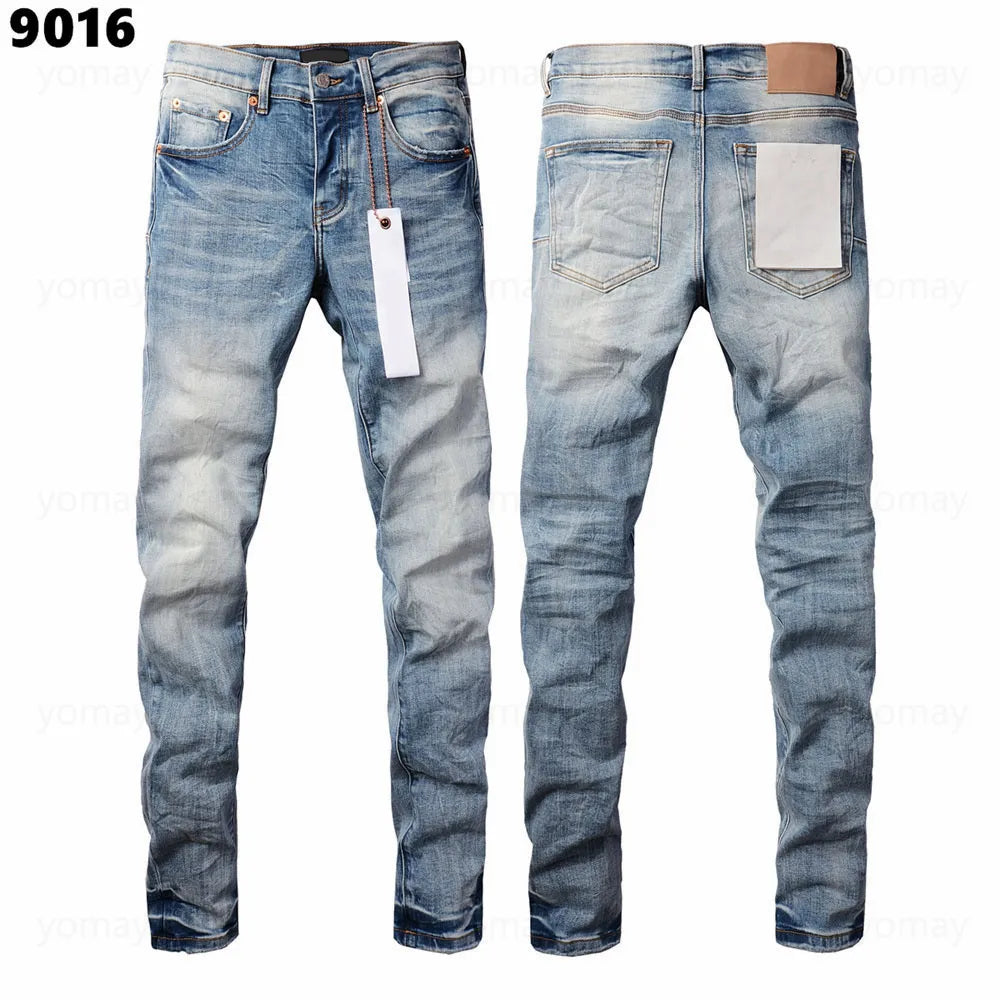 Designer Jeans Denim Mens Ripped Motorcycle Trousers Designers Denims Fashion Slim Fit Jeans Men Man Black High-End Quality Rock Hip Hop Pants