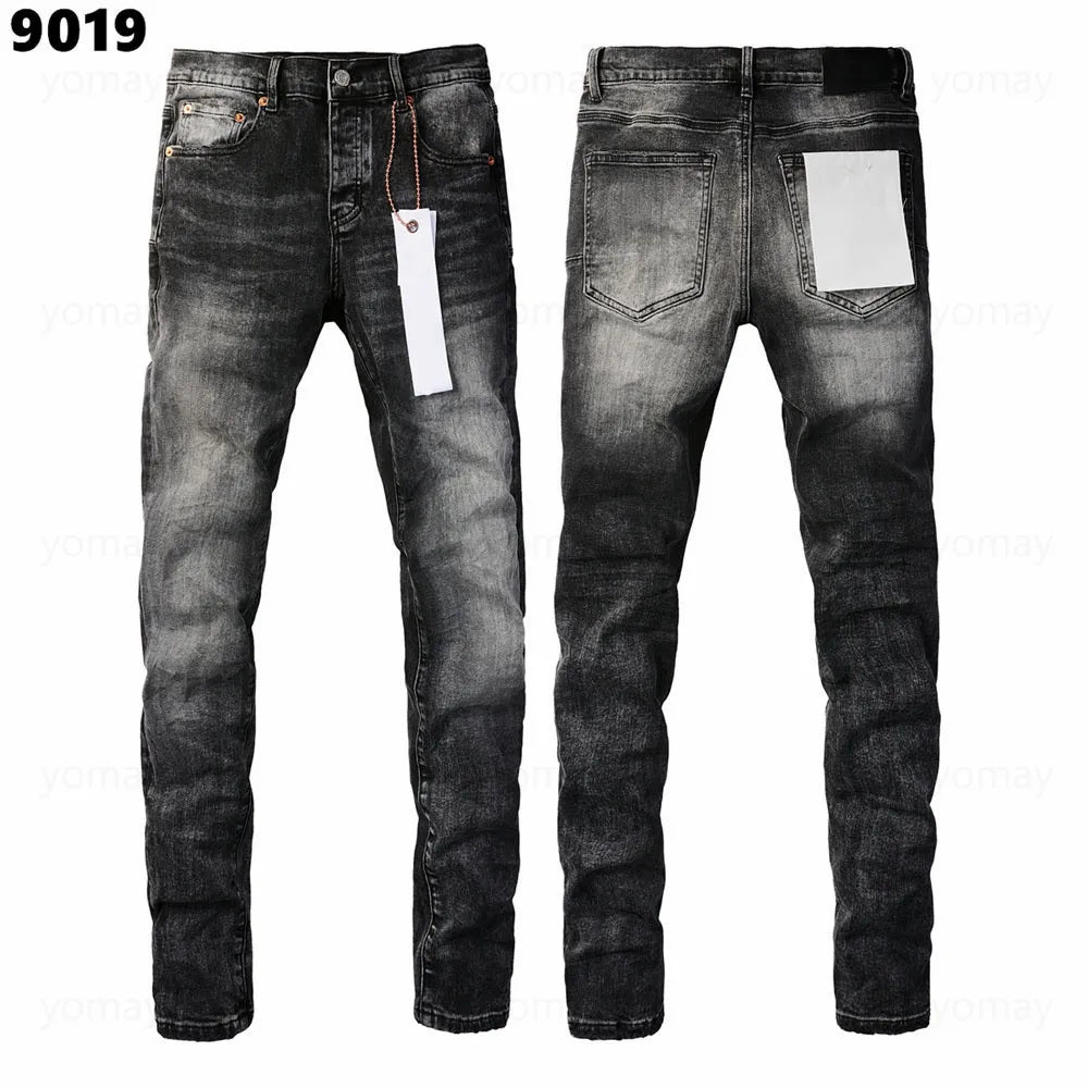 Designer Jeans Denim Mens Ripped Motorcycle Trousers Designers Denims Fashion Slim Fit Jeans Men Man Black High-End Quality Rock Hip Hop Pants