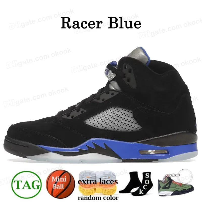 With Box Jump Man 5 Mens Basketball Shoes 5S Black Cat Olive Navy Georgetown Aqua UNC Lucky Green Concord Racer Blue Raging Bull Fire Red Suede Sail Burgundy Trainer
