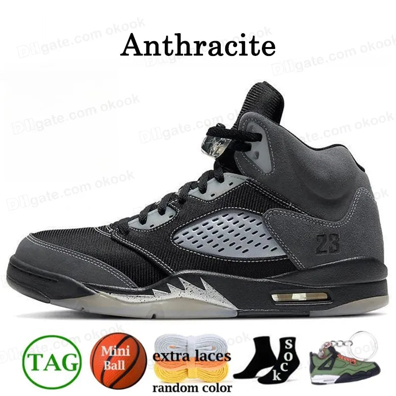 With Box Jump Man 5 Mens Basketball Shoes 5S Black Cat Olive Navy Georgetown Aqua UNC Lucky Green Concord Racer Blue Raging Bull Fire Red Suede Sail Burgundy Trainer