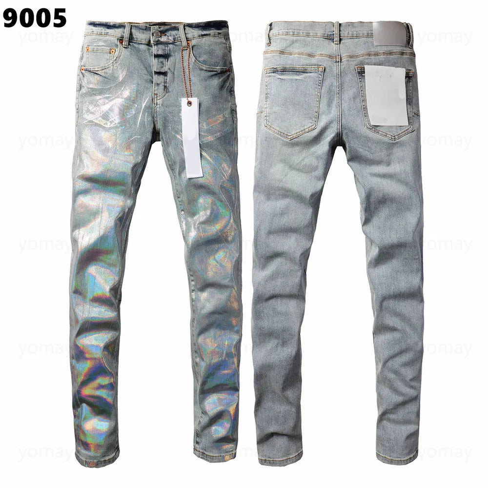 Designer Jeans Denim Mens Ripped Motorcycle Trousers Designers Denims Fashion Slim Fit Jeans Men Man Black High-End Quality Rock Hip Hop Pants