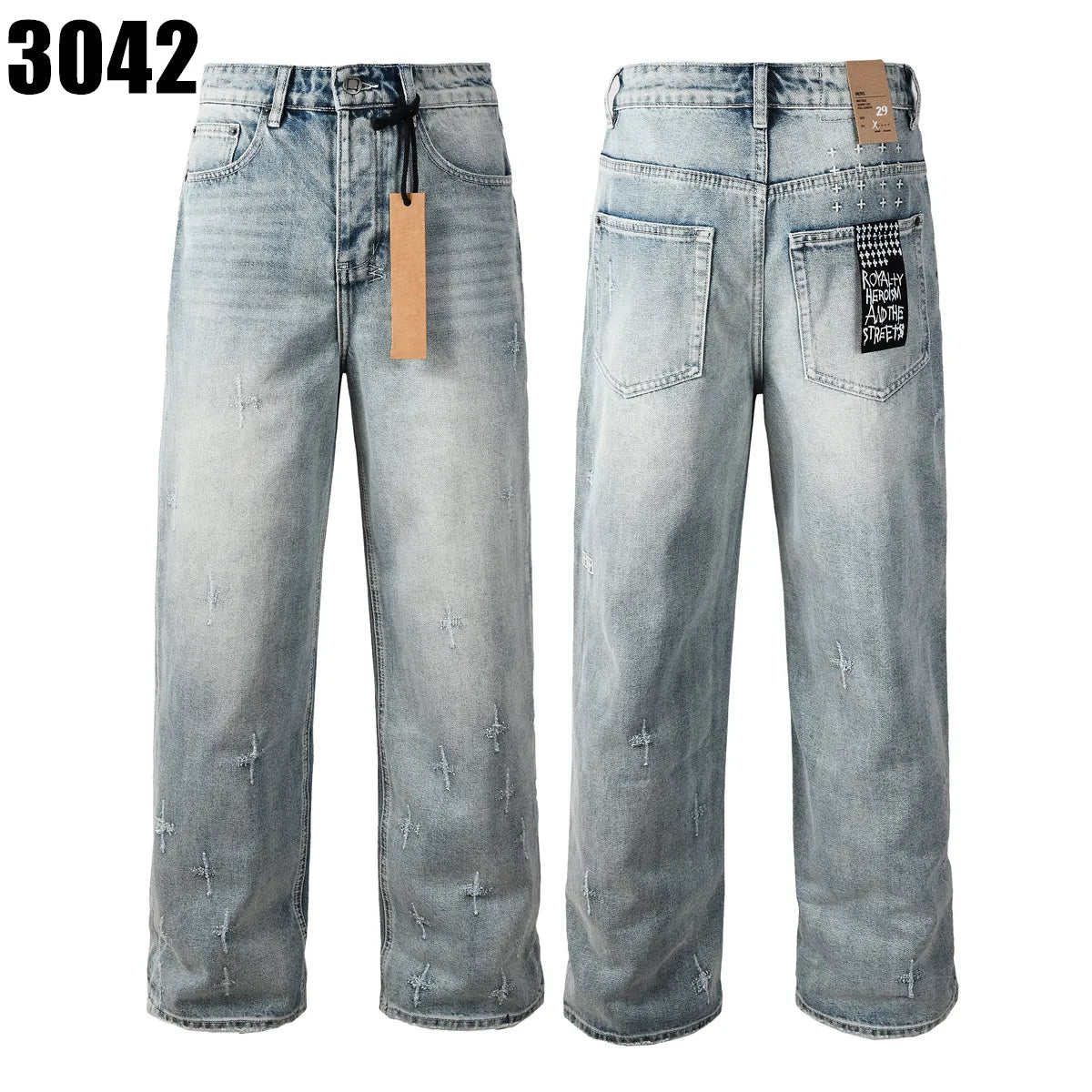 Designer Jeans Denim Mens Ripped Motorcycle Trousers Designers Denims Fashion Slim Fit Jeans Men Man Black High-End Quality Rock Hip Hop Pants