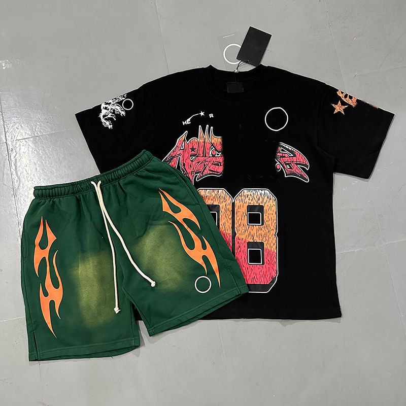 Mens Designer T Shirt NFC Graphic Tees Sport Shorts Hip Hop Short Sets Tracksuit Unisex Tops High Street Retro Women T-Shirts Eur Size S-Xl