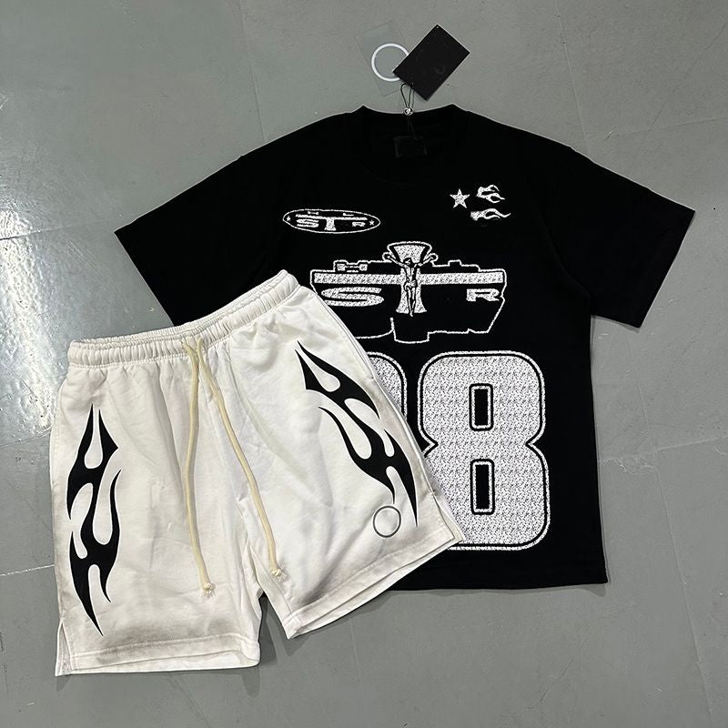 Mens Designer T Shirt NFC Graphic Tees Sport Shorts Hip Hop Short Sets Tracksuit Unisex Tops High Street Retro Women T-Shirts Eur Size S-Xl