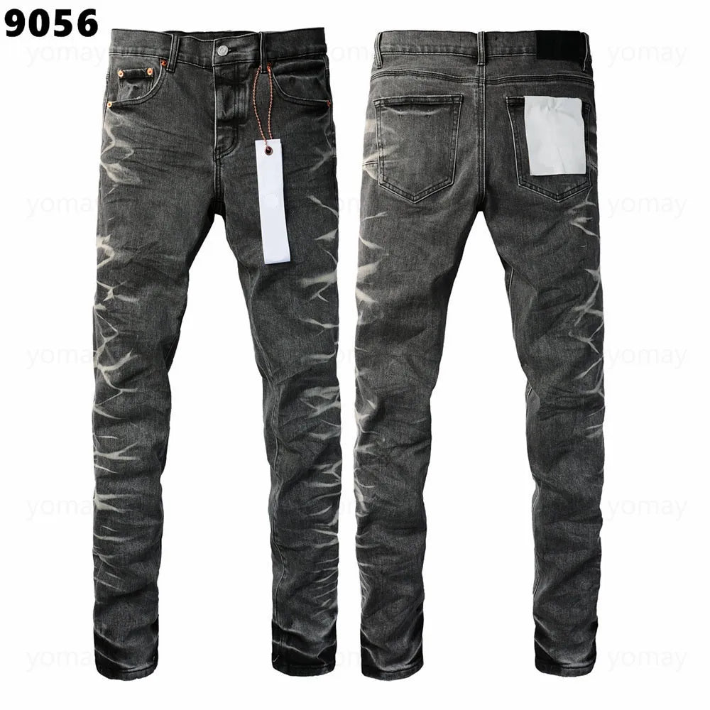 Designer Jeans Denim Mens Ripped Motorcycle Trousers Designers Denims Fashion Slim Fit Jeans Men Man Black High-End Quality Rock Hip Hop Pants