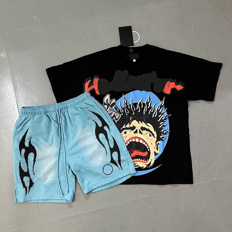 Mens Designer T Shirt NFC Graphic Tees Sport Shorts Hip Hop Short Sets Tracksuit Unisex Tops High Street Retro Women T-Shirts Eur Size S-Xl