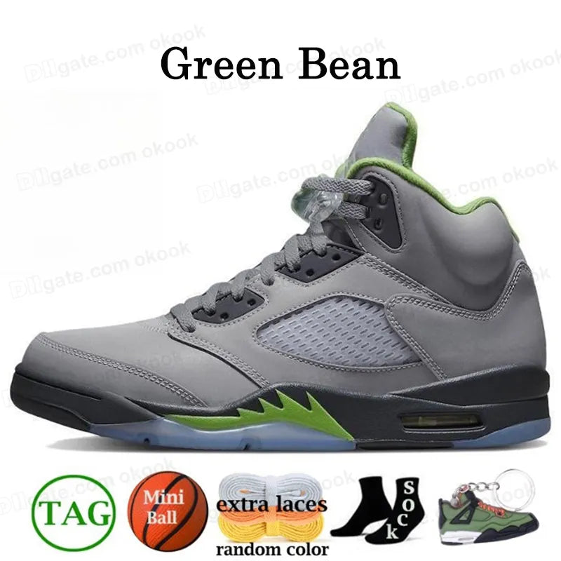 With Box Jump Man 5 Mens Basketball Shoes 5S Black Cat Olive Navy Georgetown Aqua UNC Lucky Green Concord Racer Blue Raging Bull Fire Red Suede Sail Burgundy Trainer