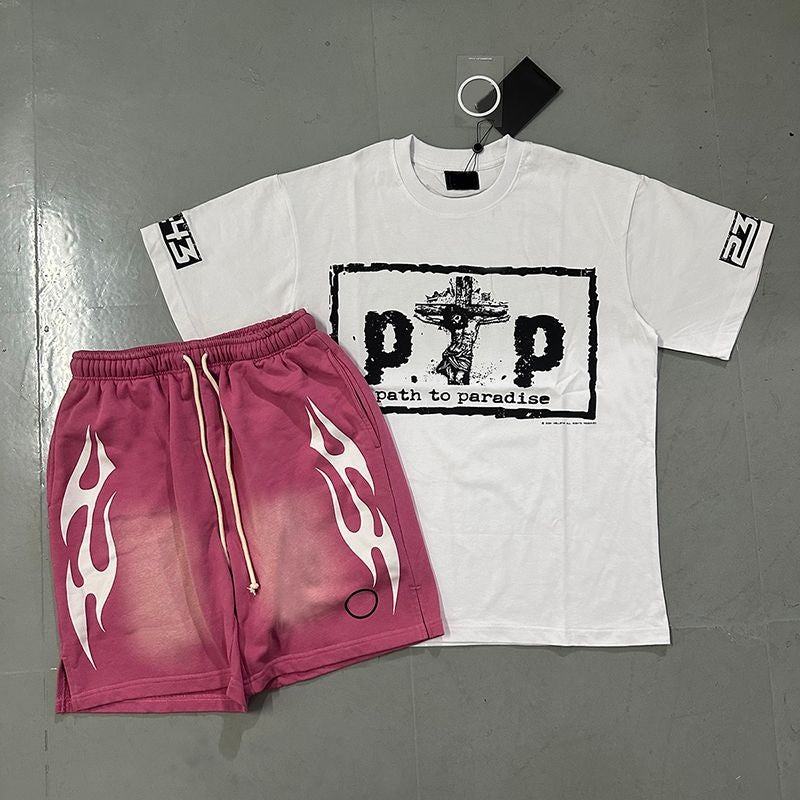 Mens Designer T Shirt NFC Graphic Tees Sport Shorts Hip Hop Short Sets Tracksuit Unisex Tops High Street Retro Women T-Shirts Eur Size S-Xl