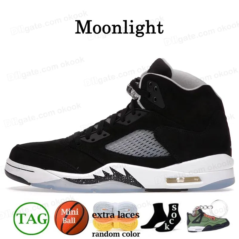 With Box Jump Man 5 Mens Basketball Shoes 5S Black Cat Olive Navy Georgetown Aqua UNC Lucky Green Concord Racer Blue Raging Bull Fire Red Suede Sail Burgundy Trainer