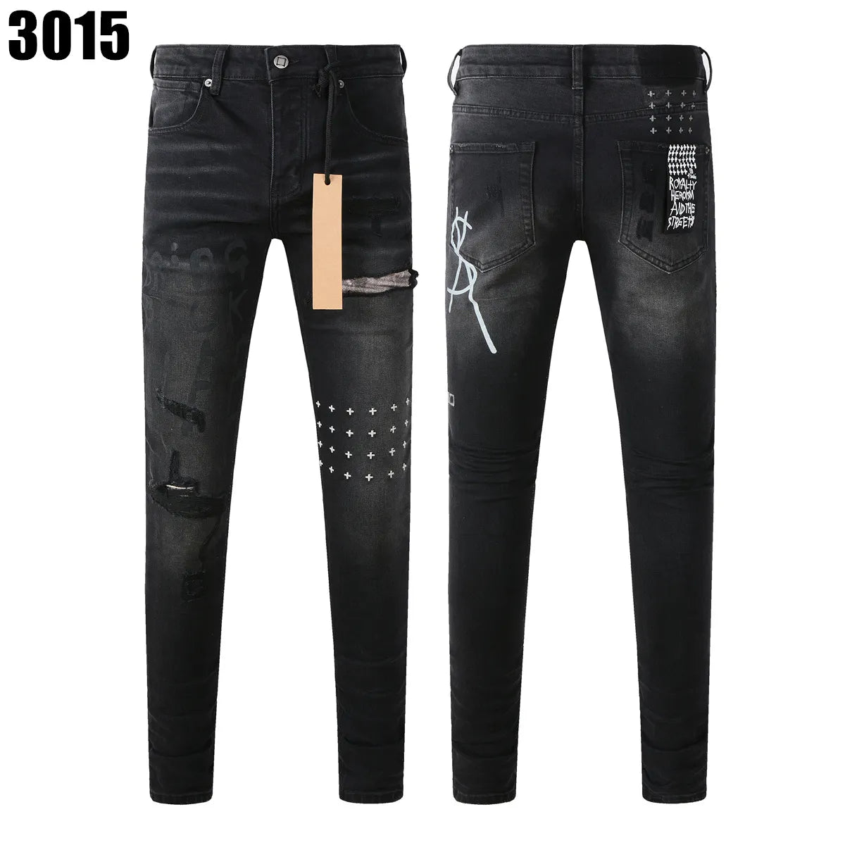 Designer Jeans Denim Mens Ripped Motorcycle Trousers Designers Denims Fashion Slim Fit Jeans Men Man Black High-End Quality Rock Hip Hop Pants