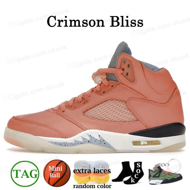 With Box Jump Man 5 Mens Basketball Shoes 5S Black Cat Olive Navy Georgetown Aqua UNC Lucky Green Concord Racer Blue Raging Bull Fire Red Suede Sail Burgundy Trainer