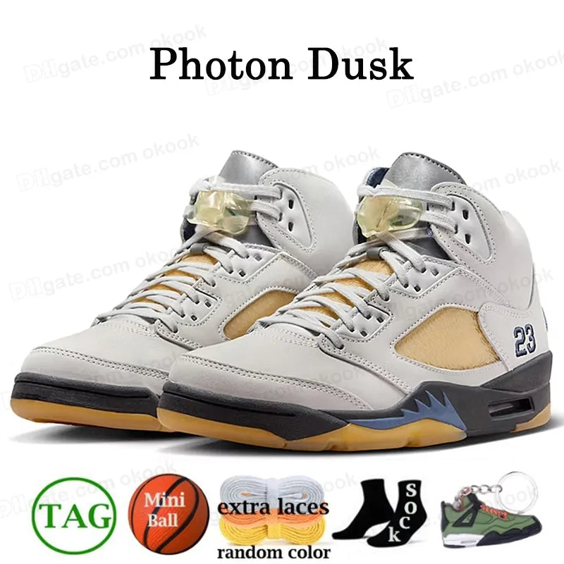 With Box Jump Man 5 Mens Basketball Shoes 5S Black Cat Olive Navy Georgetown Aqua UNC Lucky Green Concord Racer Blue Raging Bull Fire Red Suede Sail Burgundy Trainer