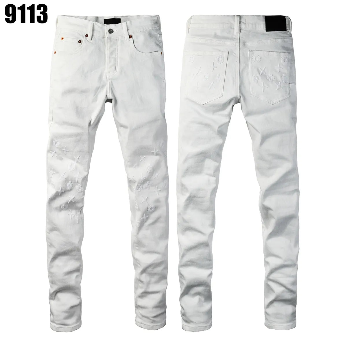 Designer Jeans Denim Mens Ripped Motorcycle Trousers Designers Denims Fashion Slim Fit Jeans Men Man Black High-End Quality Rock Hip Hop Pants