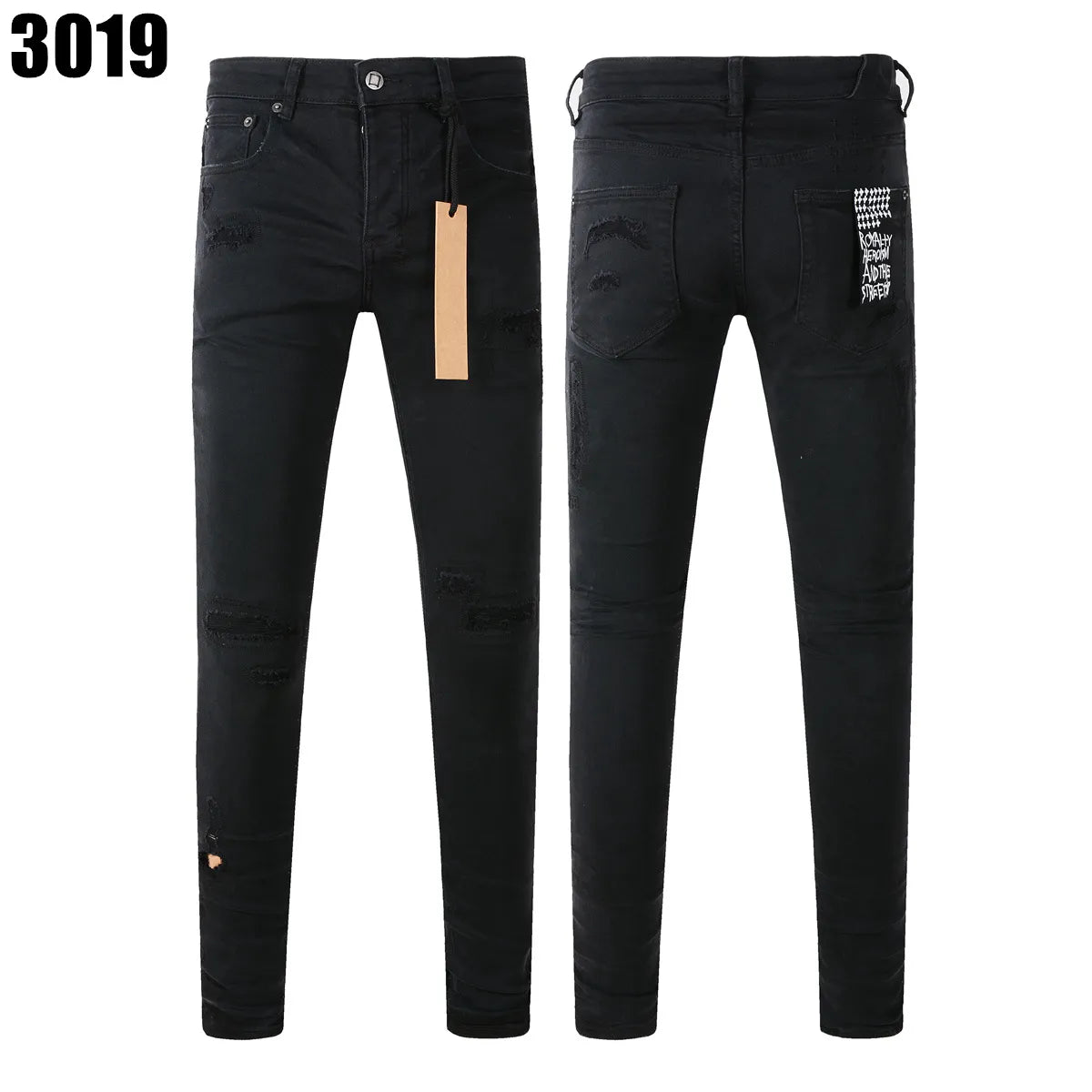 Designer Jeans Denim Mens Ripped Motorcycle Trousers Designers Denims Fashion Slim Fit Jeans Men Man Black High-End Quality Rock Hip Hop Pants
