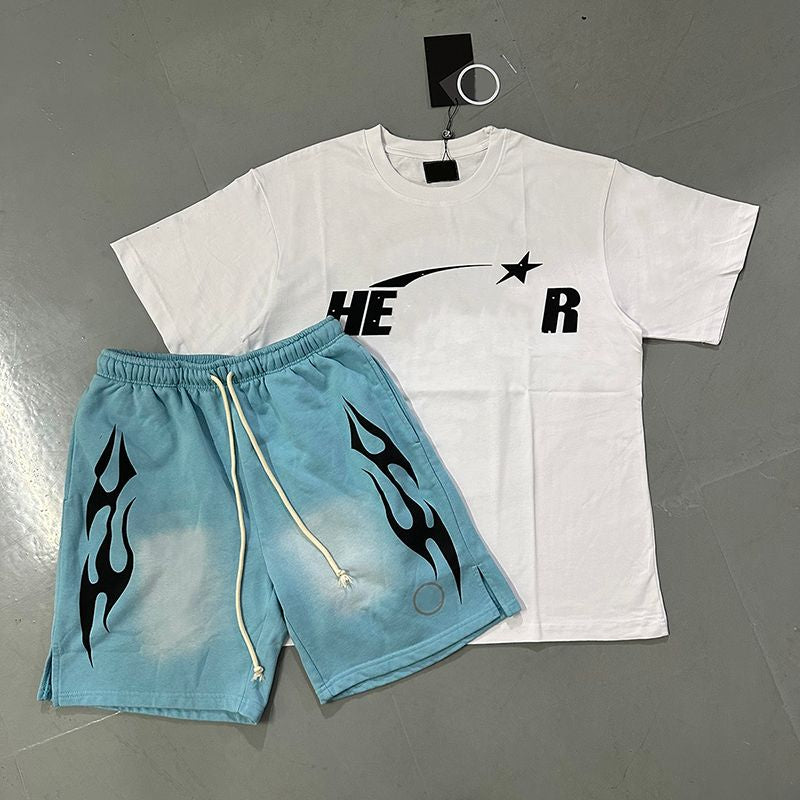 Mens Designer T Shirt NFC Graphic Tees Sport Shorts Hip Hop Short Sets Tracksuit Unisex Tops High Street Retro Women T-Shirts Eur Size S-Xl