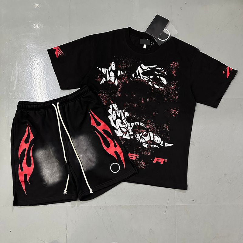 Mens Designer T Shirt NFC Graphic Tees Sport Shorts Hip Hop Short Sets Tracksuit Unisex Tops High Street Retro Women T-Shirts Eur Size S-Xl