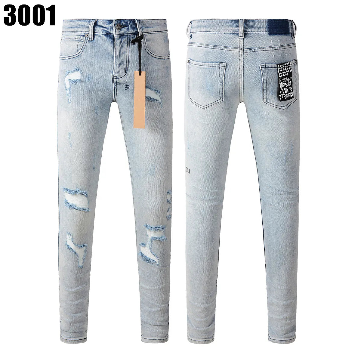 Designer Jeans Denim Mens Ripped Motorcycle Trousers Designers Denims Fashion Slim Fit Jeans Men Man Black High-End Quality Rock Hip Hop Pants