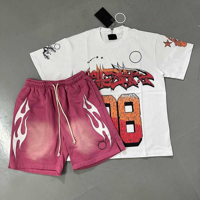 Mens Designer T Shirt NFC Graphic Tees Sport Shorts Hip Hop Short Sets Tracksuit Unisex Tops High Street Retro Women T-Shirts Eur Size S-Xl