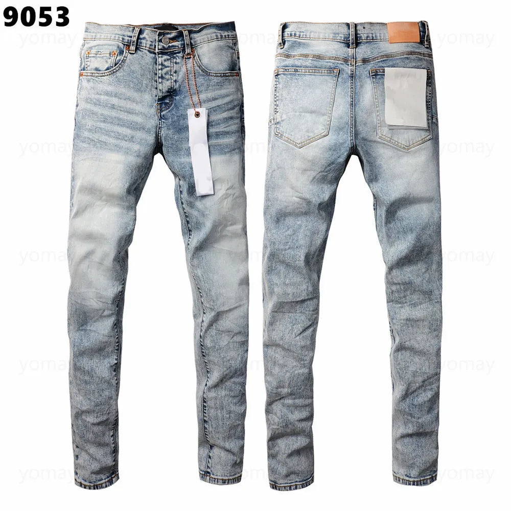 Designer Jeans Denim Mens Ripped Motorcycle Trousers Designers Denims Fashion Slim Fit Jeans Men Man Black High-End Quality Rock Hip Hop Pants