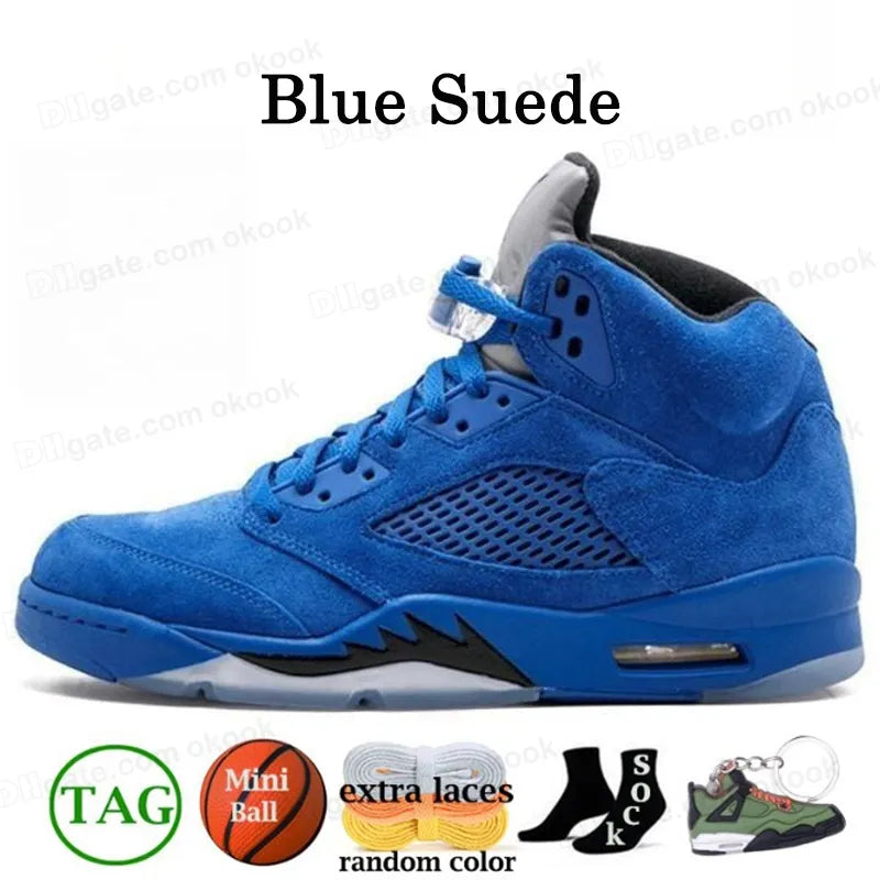 With Box Jump Man 5 Mens Basketball Shoes 5S Black Cat Olive Navy Georgetown Aqua UNC Lucky Green Concord Racer Blue Raging Bull Fire Red Suede Sail Burgundy Trainer