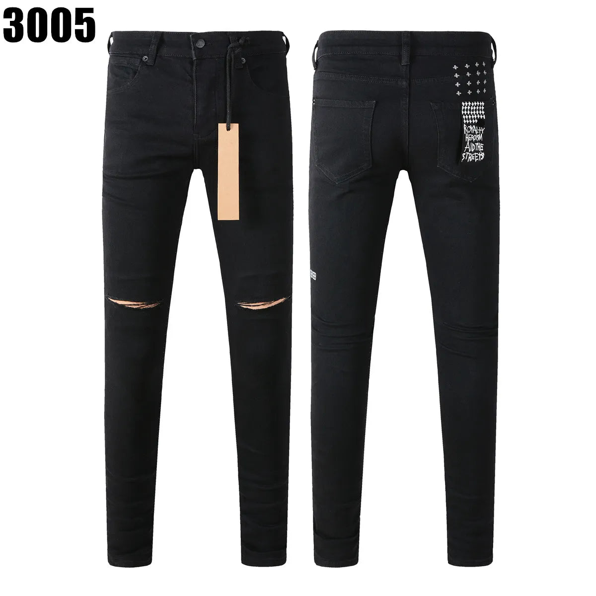 Designer Jeans Denim Mens Ripped Motorcycle Trousers Designers Denims Fashion Slim Fit Jeans Men Man Black High-End Quality Rock Hip Hop Pants