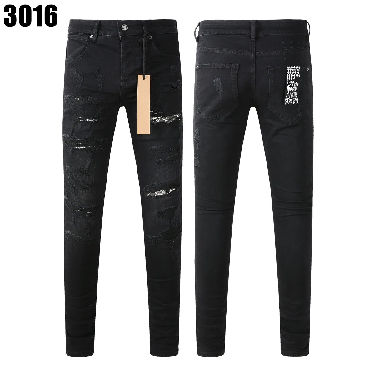 Designer Jeans Denim Mens Ripped Motorcycle Trousers Designers Denims Fashion Slim Fit Jeans Men Man Black High-End Quality Rock Hip Hop Pants