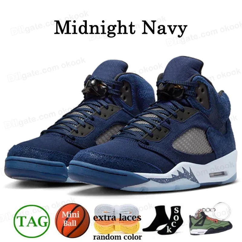 With Box Jump Man 5 Mens Basketball Shoes 5S Black Cat Olive Navy Georgetown Aqua UNC Lucky Green Concord Racer Blue Raging Bull Fire Red Suede Sail Burgundy Trainer