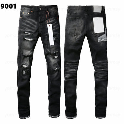 Designer Jeans Denim Mens Ripped Motorcycle Trousers Designers Denims Fashion Slim Fit Jeans Men Man Black High-End Quality Rock Hip Hop Pants