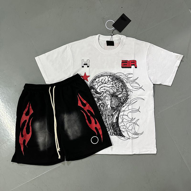 Mens Designer T Shirt NFC Graphic Tees Sport Shorts Hip Hop Short Sets Tracksuit Unisex Tops High Street Retro Women T-Shirts Eur Size S-Xl