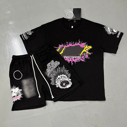 Mens Designer T Shirt NFC Graphic Tees Sport Shorts Hip Hop Short Sets Tracksuit Unisex Tops High Street Retro Women T-Shirts Eur Size S-Xl