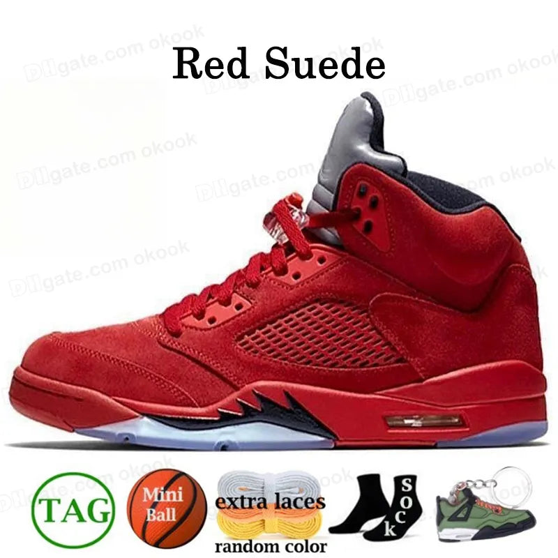 With Box Jump Man 5 Mens Basketball Shoes 5S Black Cat Olive Navy Georgetown Aqua UNC Lucky Green Concord Racer Blue Raging Bull Fire Red Suede Sail Burgundy Trainer