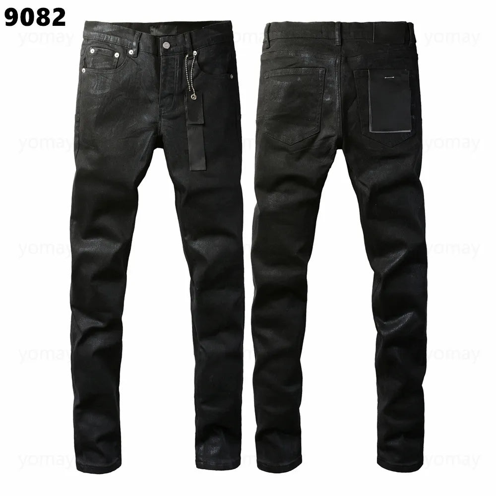 Designer Jeans Denim Mens Ripped Motorcycle Trousers Designers Denims Fashion Slim Fit Jeans Men Man Black High-End Quality Rock Hip Hop Pants