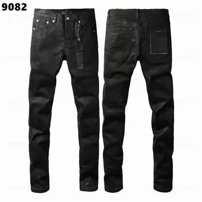 Designer Jeans Denim Mens Ripped Motorcycle Trousers Designers Denims Fashion Slim Fit Jeans Men Man Black High-End Quality Rock Hip Hop Pants